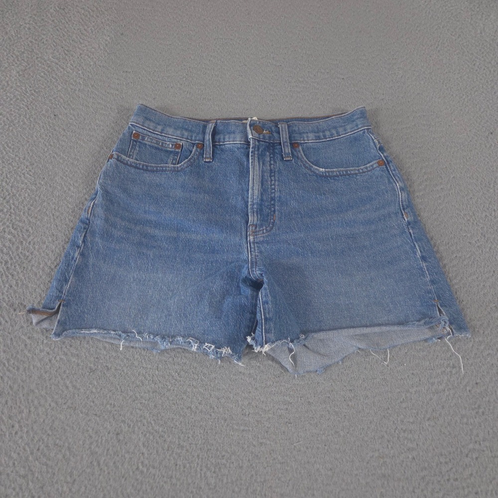 Madewell Shorts Womens 27 Blue The Perfect Vintage Mid-Length Jean Cutoff Hem
